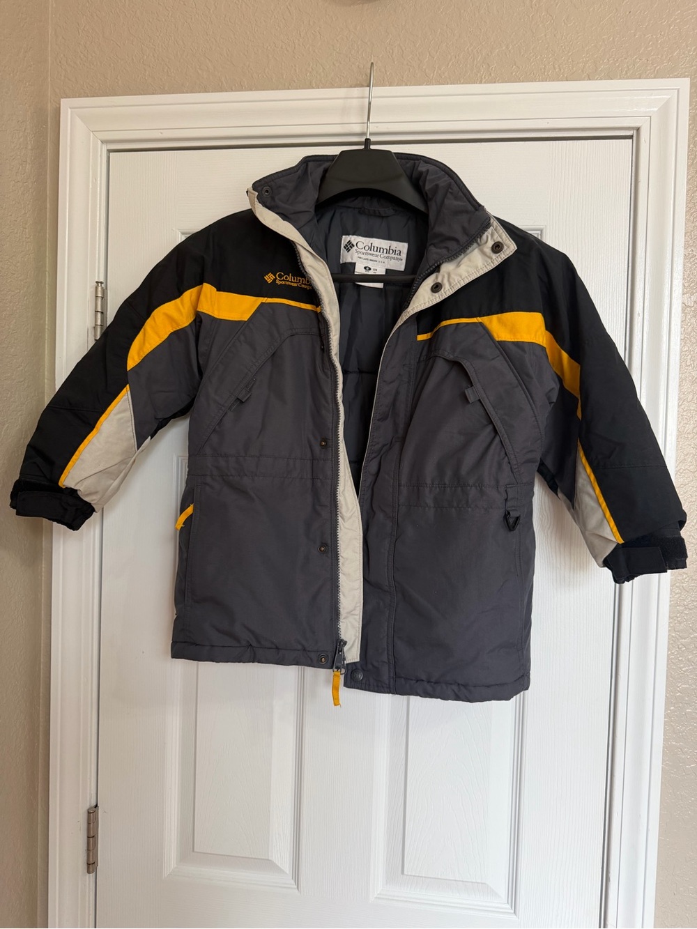 Vintage Columbia Kids Fire Ridge Puffer Jacket Coat 8 Colorblock Like New